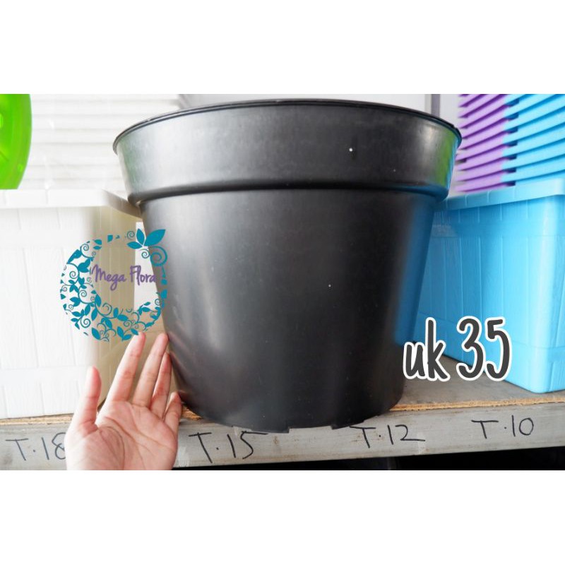 Pot Plastik Hitam Murah diameter 30-35cm