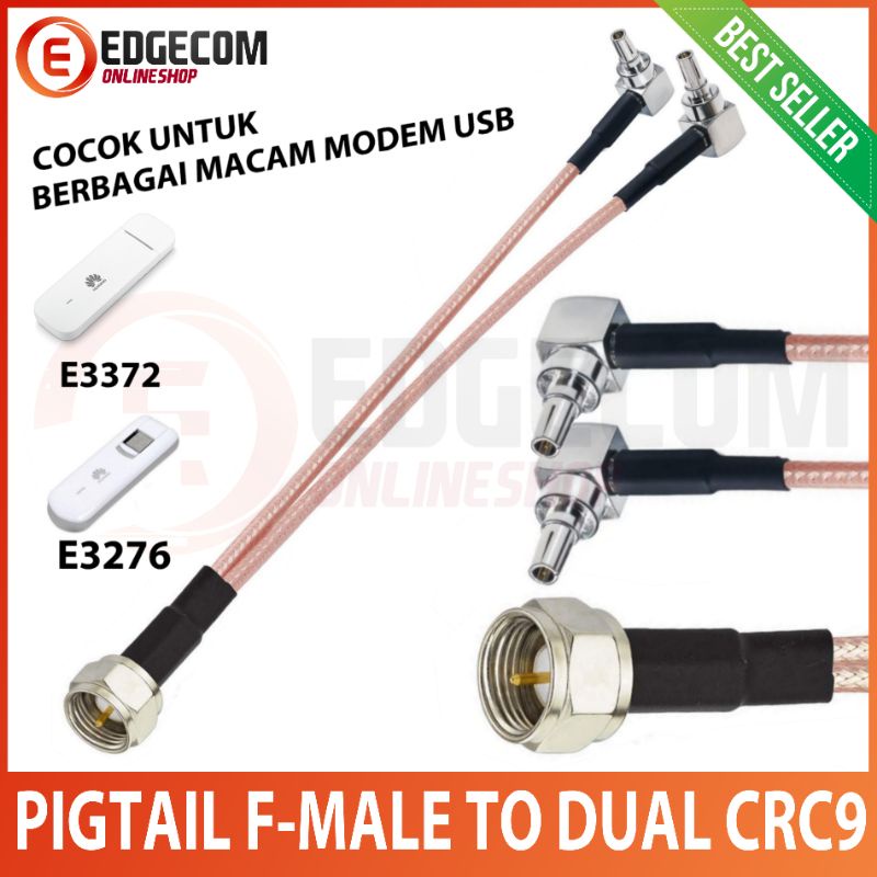 Pigtail Modem USB E3372, E3276, K4305 F Male to CRC9 Dual Port Male