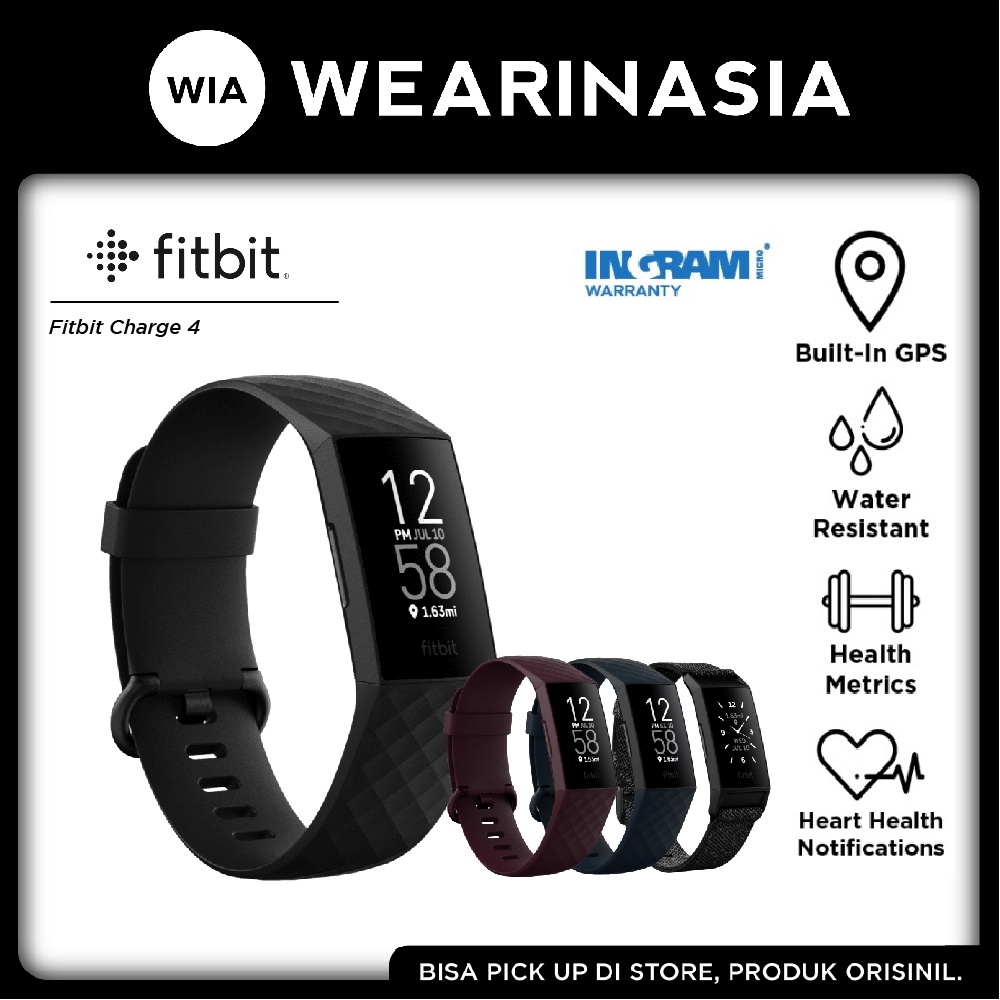 Jual Fitbit Charge 4 Fitness Smartwatch Olahraga Activity Tracker Original  Garansi Resmi 1 Tahun | Shopee Indonesia