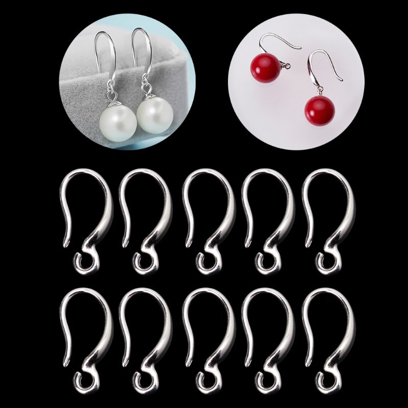 Gro 10Pcs set Anting Kait Hipo Alergenic French Ear Wires Dengan Coil Hook Earrings Making Supplies Temuan Perhiasan De