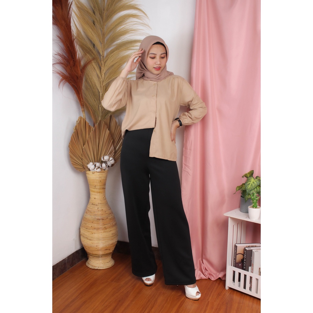 BEFAST - ZRX OOTD Blouse Wanita NIRE / Hanmi Top / Blouse Wanita / Blouse Kekiniaan Remaja Wanita / Blouse Lengan panjang / Blouse Polos Casual / Fashion wanita Kerja / Terlaris