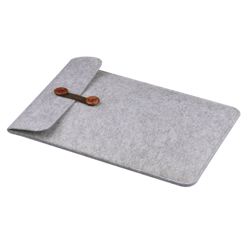 Sleeve Case Laptop Wool Felt Button Style