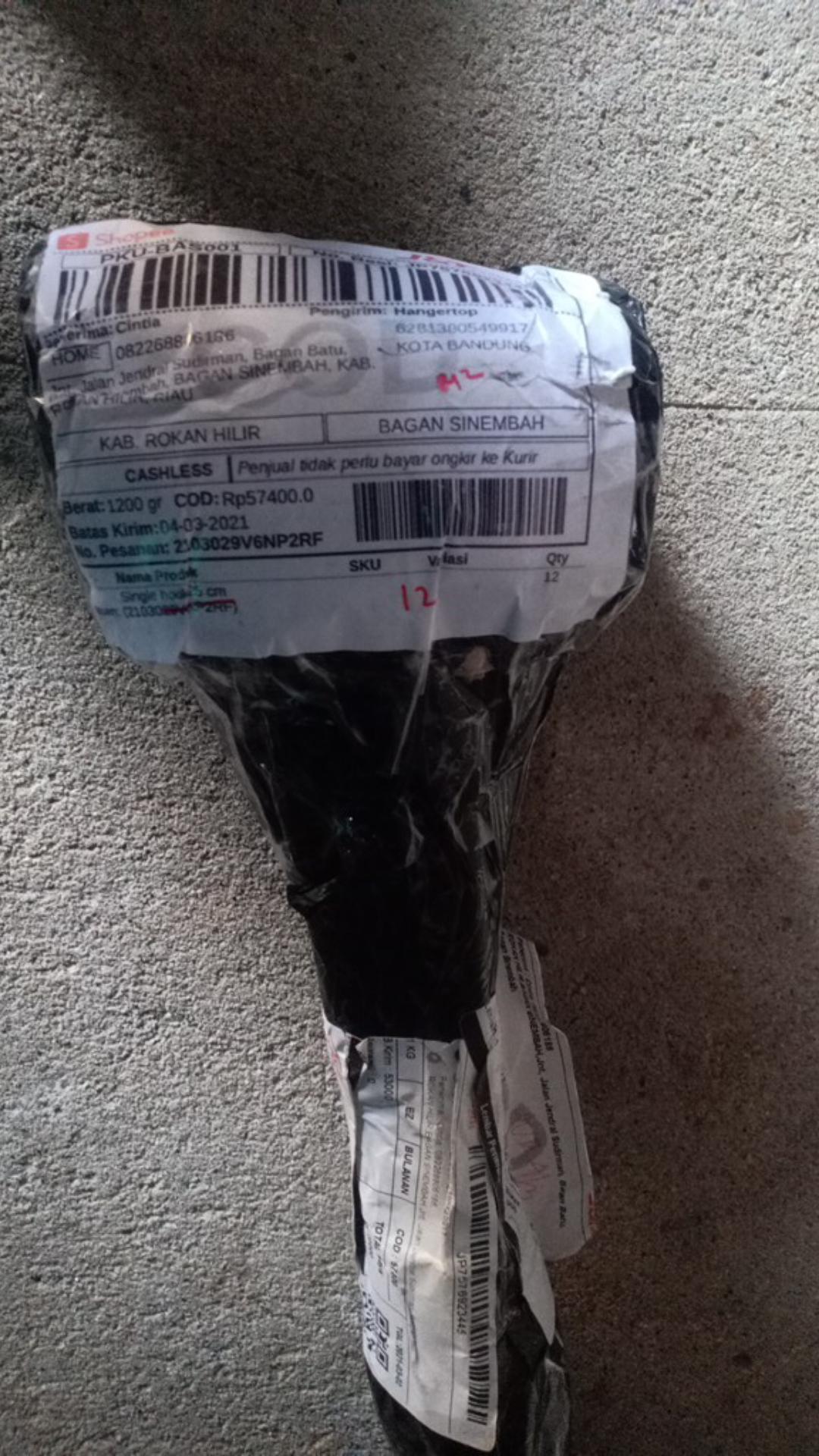 Single Hook Ram Pipa Kotak 25cm Gantungan Aksesoris