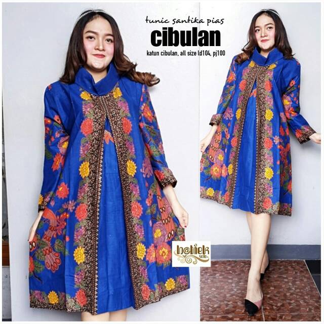 Jual Tunik Santika Pias Cibulan Bunga Batik Warna Flower Shopee Indonesia