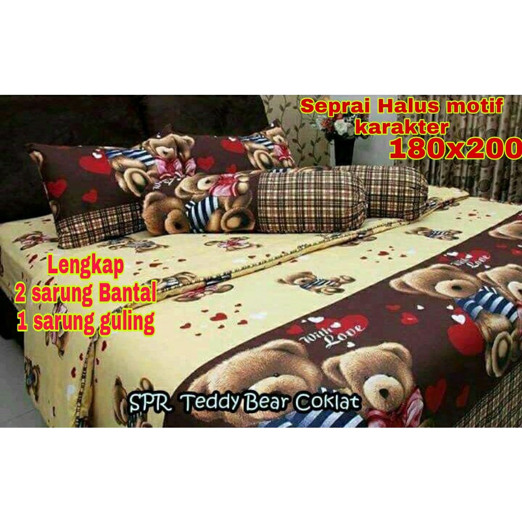 SEPRAI HALUS UKURAN JUMBO 180X200 LENGKAP 2 SARUNG BANTAL 1 SARUNG GULING