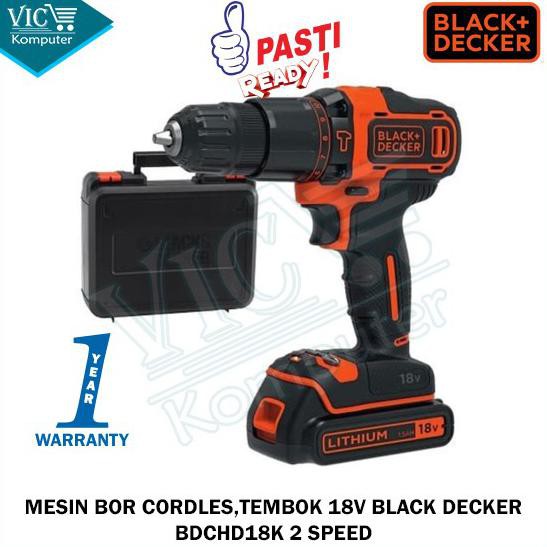 ✅Terlaris MESIN BOR CORDLESS,TEMBOK 18V BLACK DECKER BDCHD18K 2 SPEED BOR TANGAN