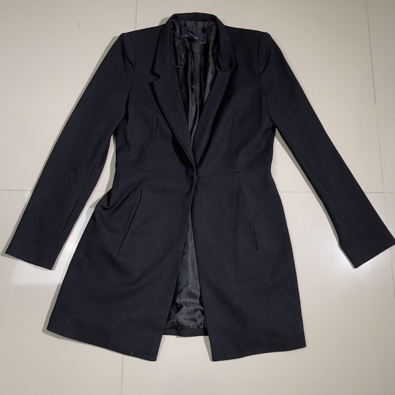 Blazer Panjang Zara Basic Wanita warna Black - Brand New Original
