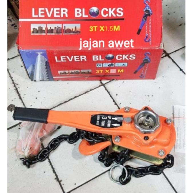 Lever Block 3Tx1.5M - Lever Blok 3 T X 1.5 M - Alat Bantu Angkat