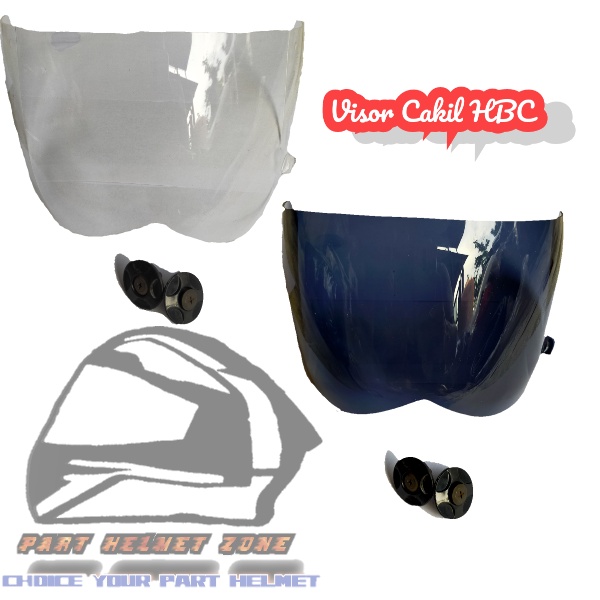 Visor Retro Cakil HBC plus Ring baut | Kaca Helm HBC || Kaca HBC PNP Cakil Vigano Jadul retro Clasik