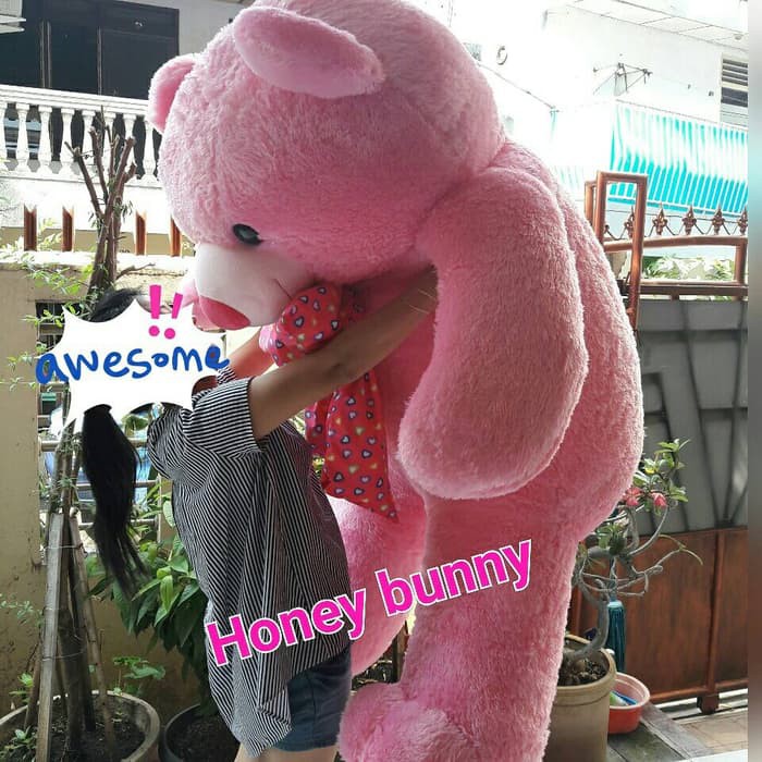 Boneka teddy bear pink super besar 2 meter barang berkualitas