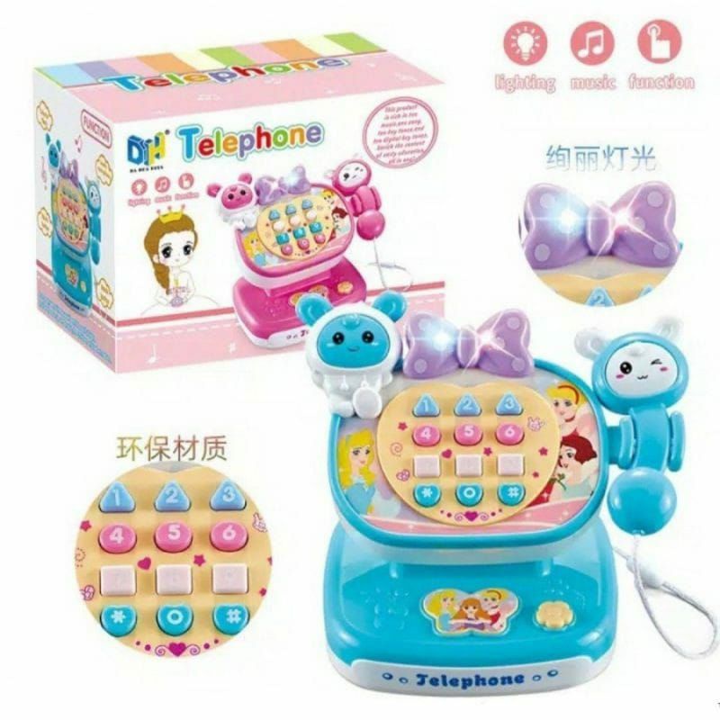 Mainan Telephone anak balita Little Pony Mainan Telepon telponan Musik bayi dering Telfon lampu