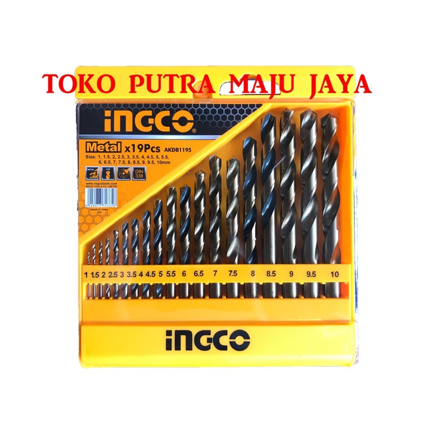 Ingco Set 19 Pcs Mata Bor Besi Metal INGCO - 1mm - 10mm