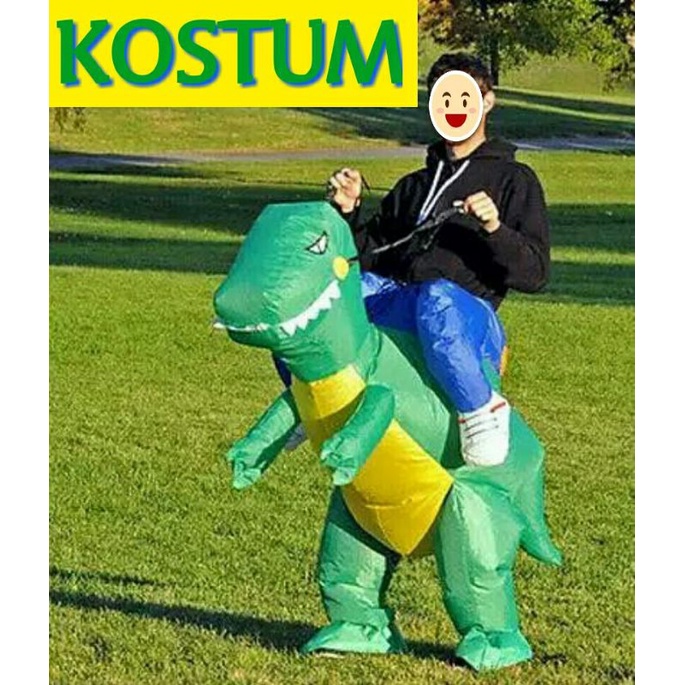 KOSTUM DINO DEWASA COSPLAY PESTA DINOSAURUS KARAKTER BADUT LUCU INFLATABLE COSTUME MURAH