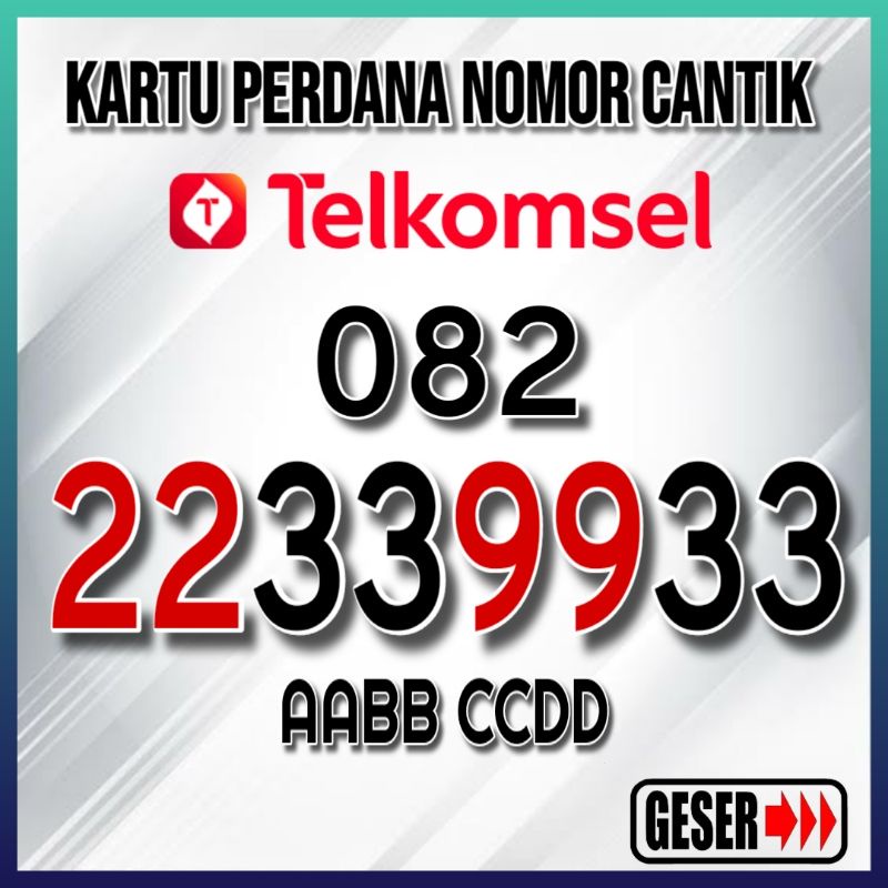 Nomor Cantik simpati loop 339933 Telkomsel AABB combo sakti internet murah
