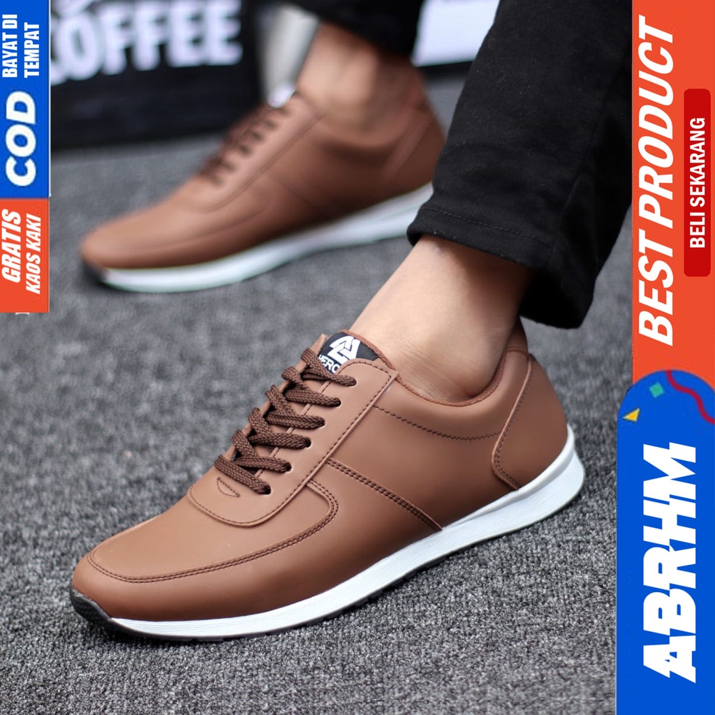 Abrhm Prey - Sepatu Sneakers Casual Pria Kerja Hitam