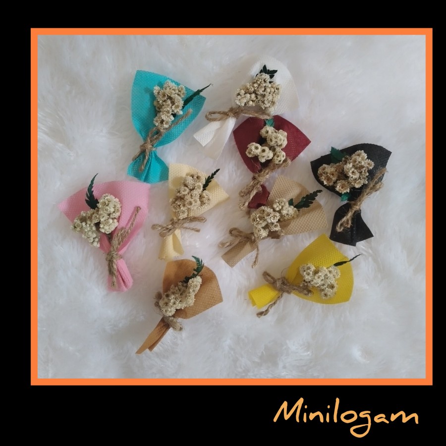 TERLARIS!!!! Mini buket ,kecil ,bunga edelweis, hiasan hampers, kotak kado,hadiah - Hitam - TERMURAH