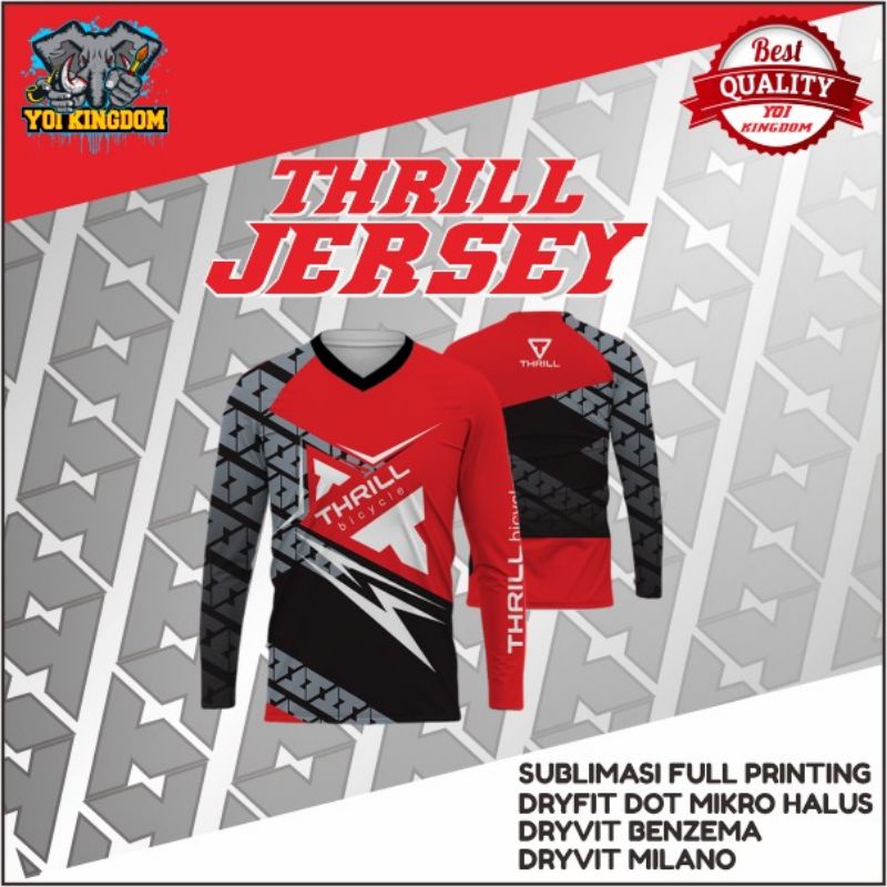Jersey sepeda thrill | Kaos sepeda premium | custom nama