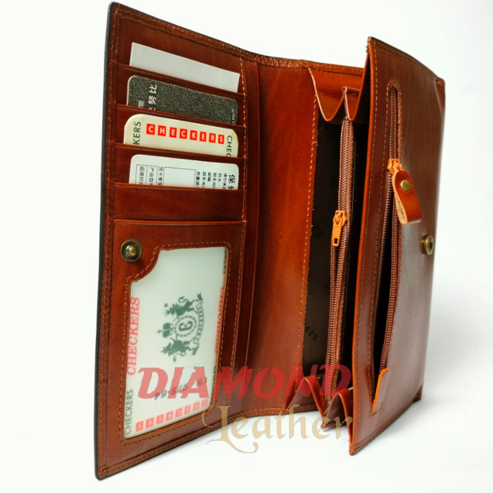 Checkers Dompet Panjang 2 in 1 Kulit Impor Asli CK 64