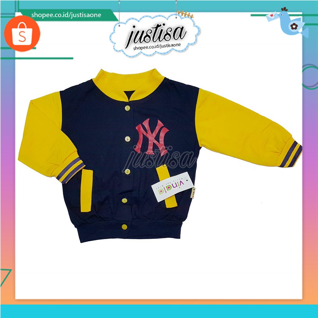 Promo !! Jaket Bayi Cowok Vinata NY - jaket baby vinata - jaket vinata logo NY - jaket baby merek vinata