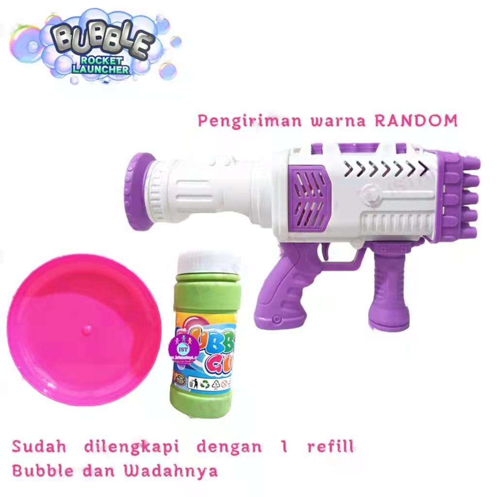 Bubble Gun Tembakan Balon Busa Bubble Gun Pistol Besar Jumbo 25 Lubang Bubble Gun Roket