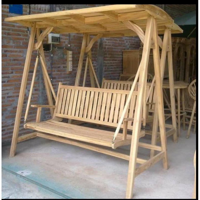 Kursi ayunan kursi santai kursi malas jati mentah