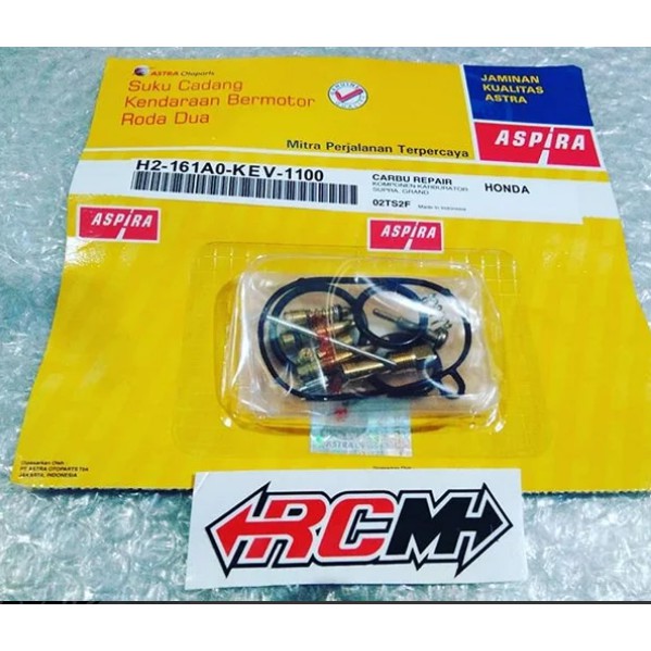 REPAIRKIT REPAIR KIT KARBURATOR GRAND SUPRA X 100 PRIMA ASTREA STAR SUPRAX MERK ASPIRA ASTRA OTOPARTS ORI ORIGINAL ASLI JAMINAN H2-161A0-KEV-1100