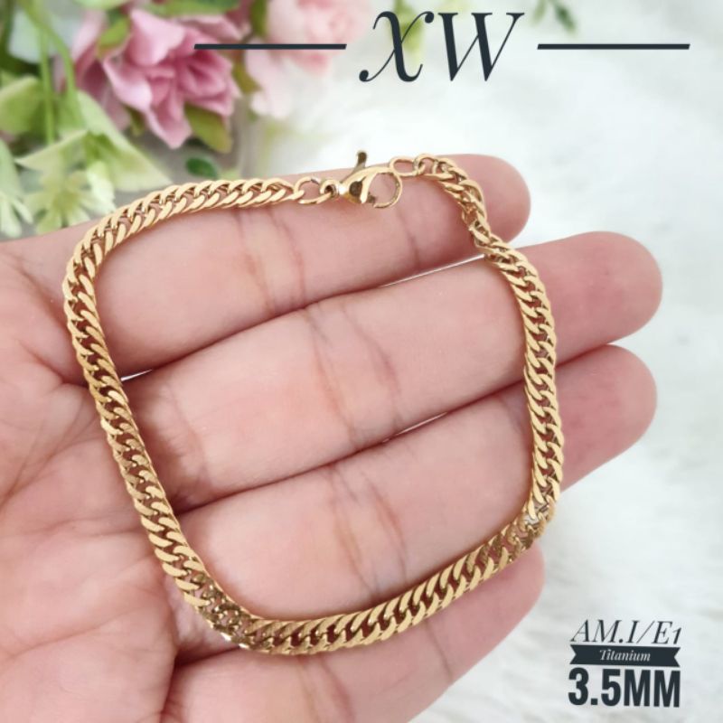 Gelang Rantai Titanium 5.5mm dan 3.5mm G01017