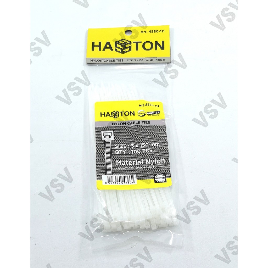 Hasston Kabel ties 3x150mm putih 4580-111 Nylon Cable ties