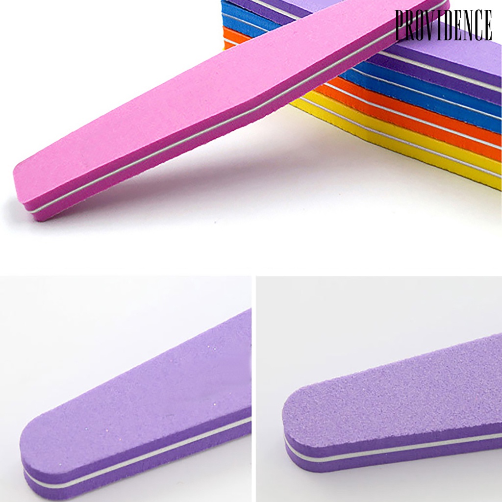 Providence 10Pcs/Set Nail File Washable Polishing Rhombus Sponge Beauty Nail Buffer for Manicure