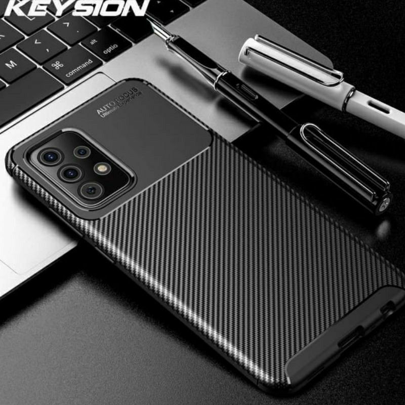 Samsung A32 4G / A52 / A72 Softcase Focus Carbon Original Cover Tebal Silikon Soft Case