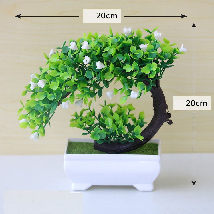 Kunataruma AM353 Bunga plastik / pajangan bunga Artificial / motif Rose Vas Petak-White