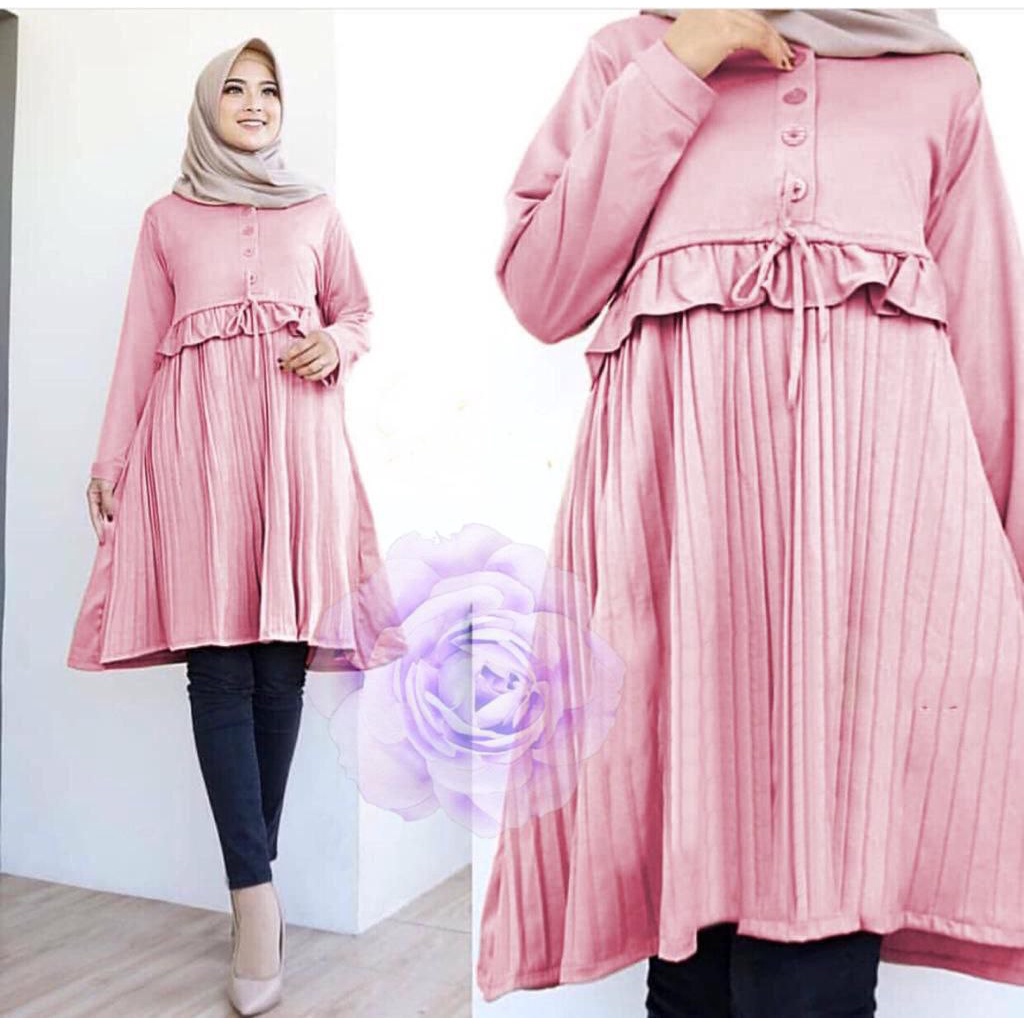 TUNIK PATRICIA FASHION WANITA TERLARIS / DRESS TUNIK / PAKAIAN PESTA TALI SERUT