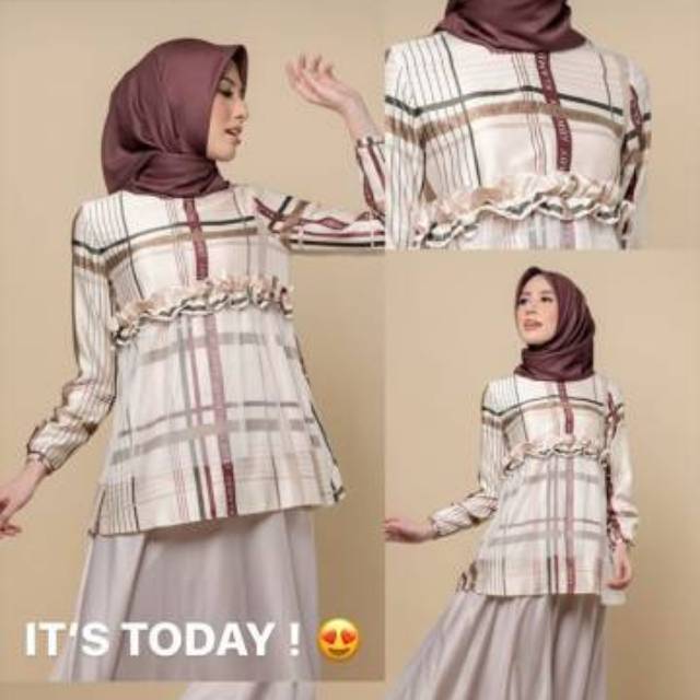 Ananta blouse XL Aksha maroon L dan hara midi  by wk