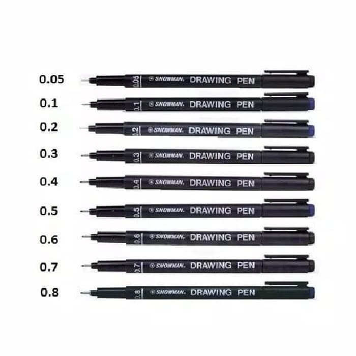 

Pendrawing- Set 9 Ukuran Snowman Drawing Pen Technical Sketching Pro Gambar Teknik - 9 Drawing