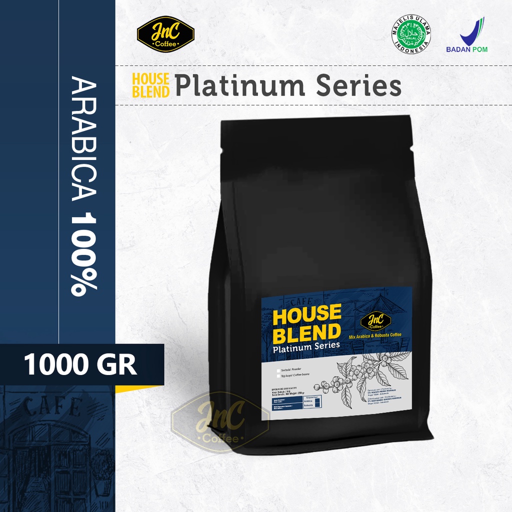 JnC Platinum House Blend 1 KG 100% Arabica For Kopi Susu Espresso