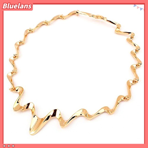 Bluelans Kalung Choker Rantai Gelombang Gaya Korea Untuk Wanita