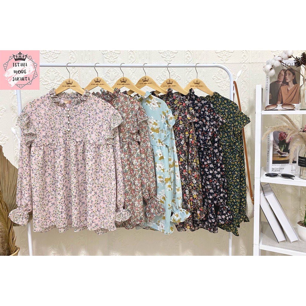 ISTANA MODE JAKARTA Zira baju atasan wanita terbaru blouse korean style blouse wanita lengan panjang-8