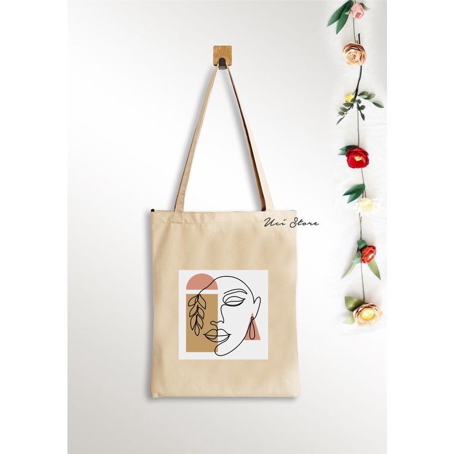 (PAKAI RESLETING) Tote bag aesthetic 2  varian warna  [TOKO UCI]