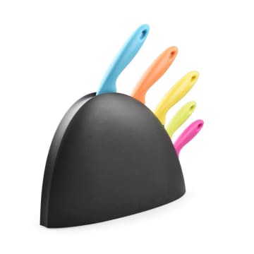 KRISCHEF SET PISAU DAPUR 5PCS / KNIFE BLOCK SET 5 PCS