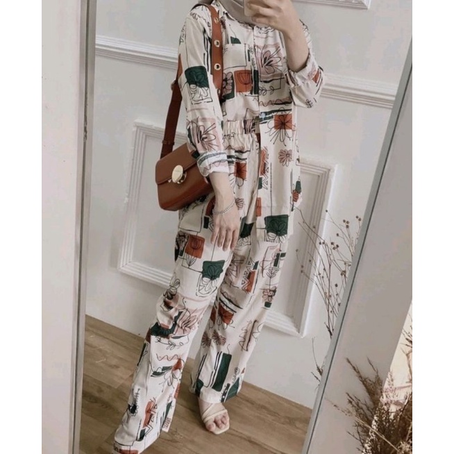 ERDE SET / ONE SET JUMBO XXL - STANDART XL  / YOSIE SET ONESET MOTIF ABSTRAK DAILY SET HOMEWEAR HOMEY SETELAN WANITA MOTIF TIE DYE   ONE SET RAYON-SYFA SET
