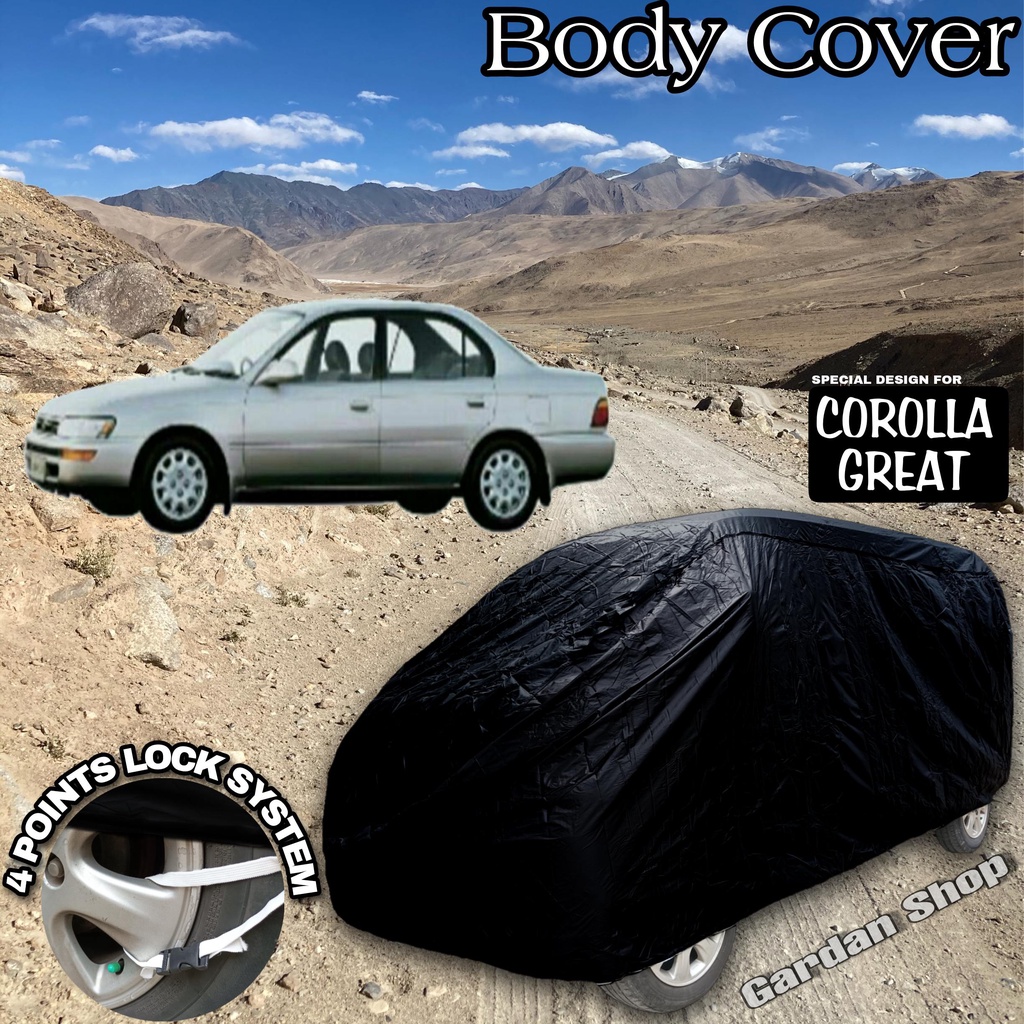 Sarung Mobil COROLLA GREAT Hitam POLOS Body Cover Corolla Great Full Black