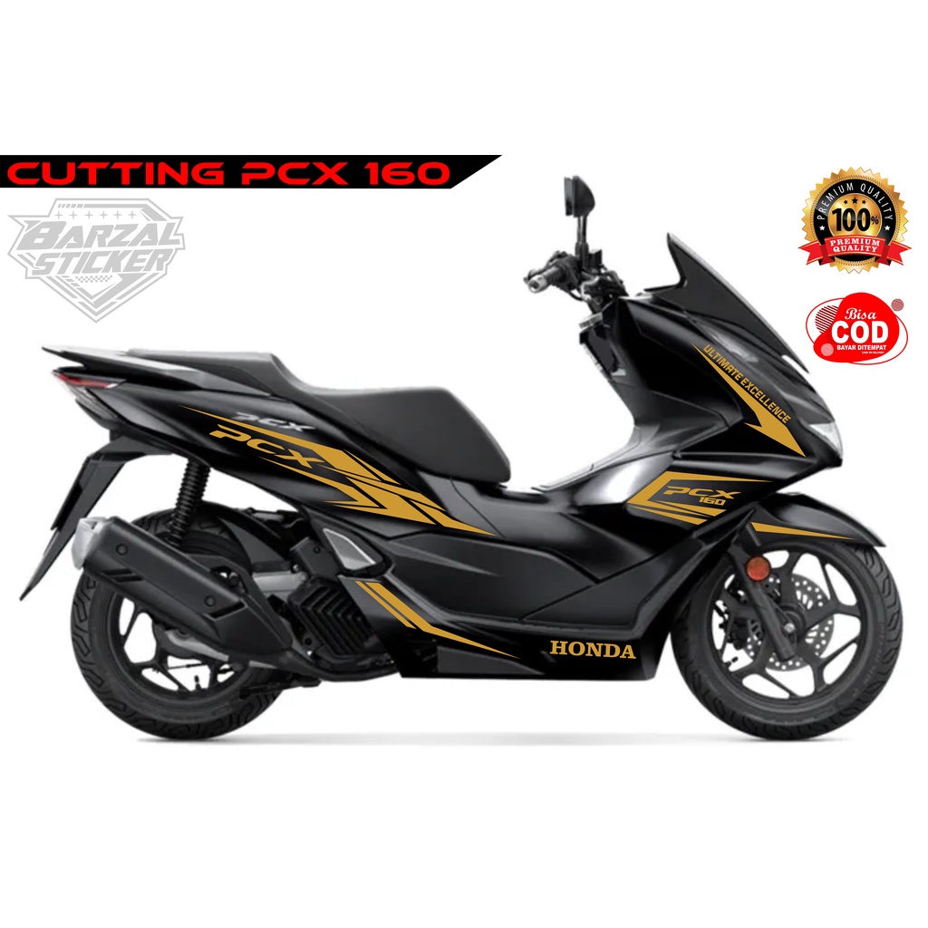 VARIASI Cutting Sticker Striping Honda PCX 160 Hitam Gold 2021