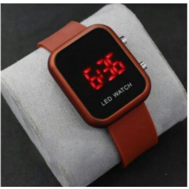 WBS JAM TANGAN WANITA / PRIA DIGITAL RUBBER LED WATCH IMPORT GROSIR ORIGINAL HIGH QUALITY JF087-MERAH CABE
