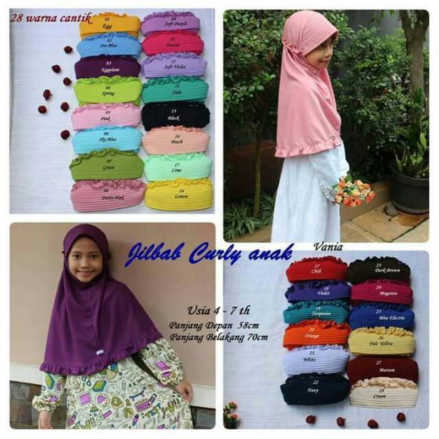  Jilbab  anak vania  curly lamia mawadah All size untuk 