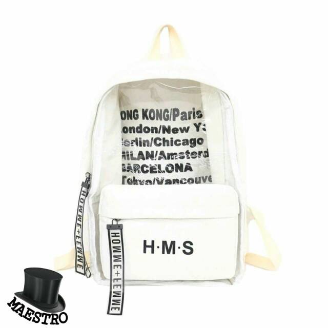 Backpack H M S transparan kombi tas ransel wanita laki tas ransel besar