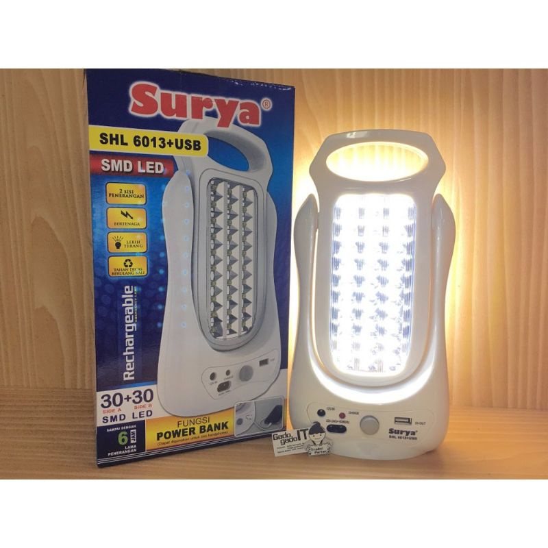 Lampu Emergency Surya SHL 6013 + USB / Lampu Darurat Emergency