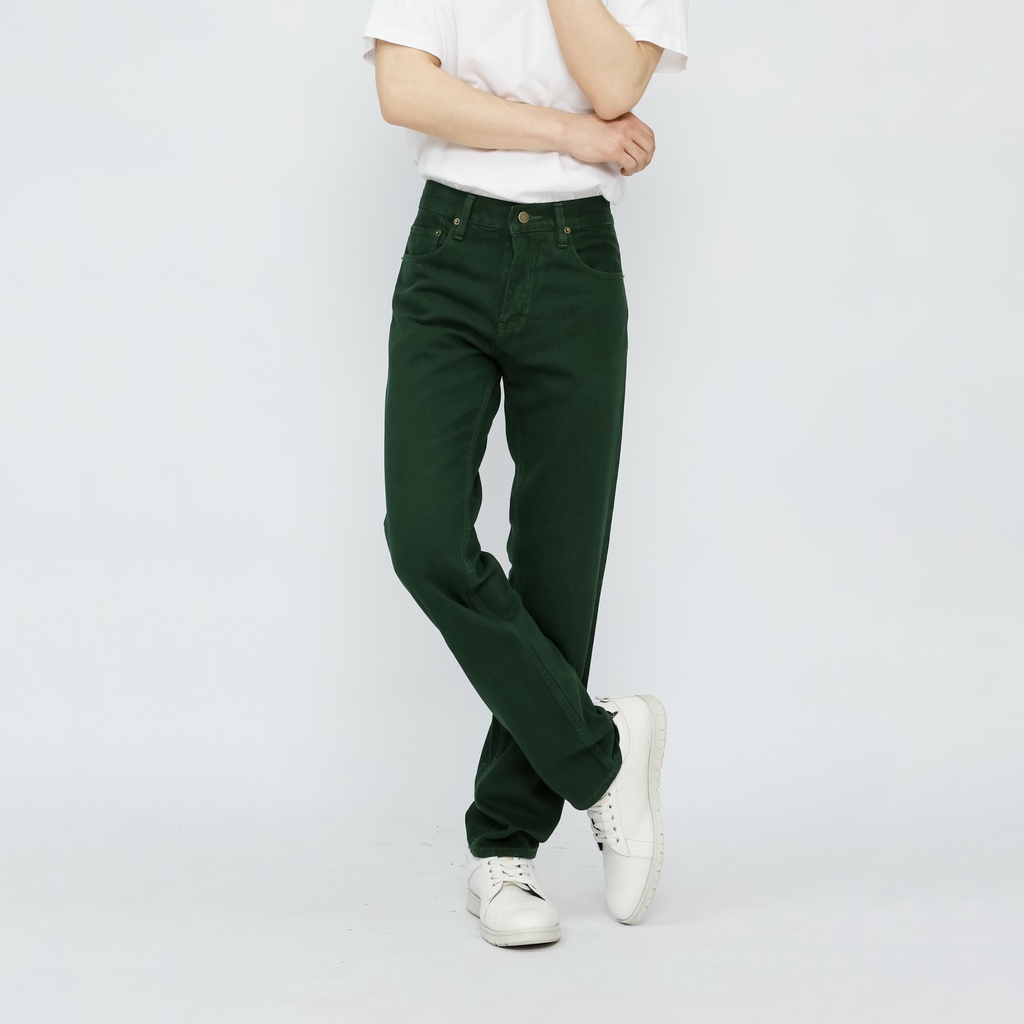 Fathco - Celana Jeans Reguler Basic Green Army