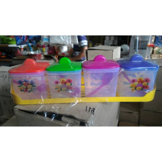Tempat bumbu 4 wadah plastik