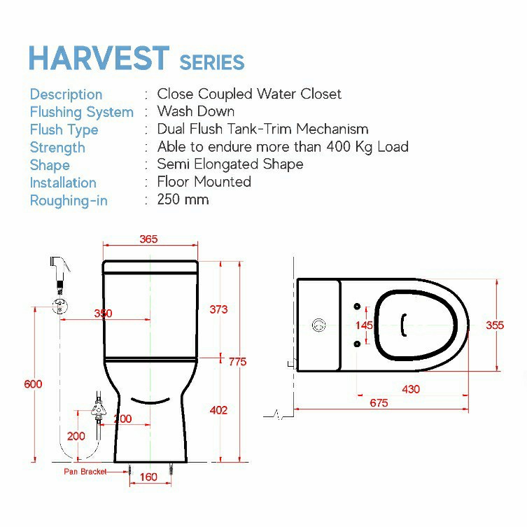 Kloset Duduk Tangki Trilliun HARVEST - Putih