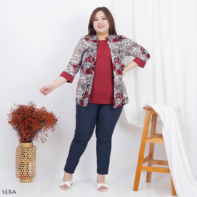 SERA TOP STANDAR / JUMBO / SUPER JUMBO - Atasan Batik Wanita / Blouse Wanita / Baju Batik Muslim